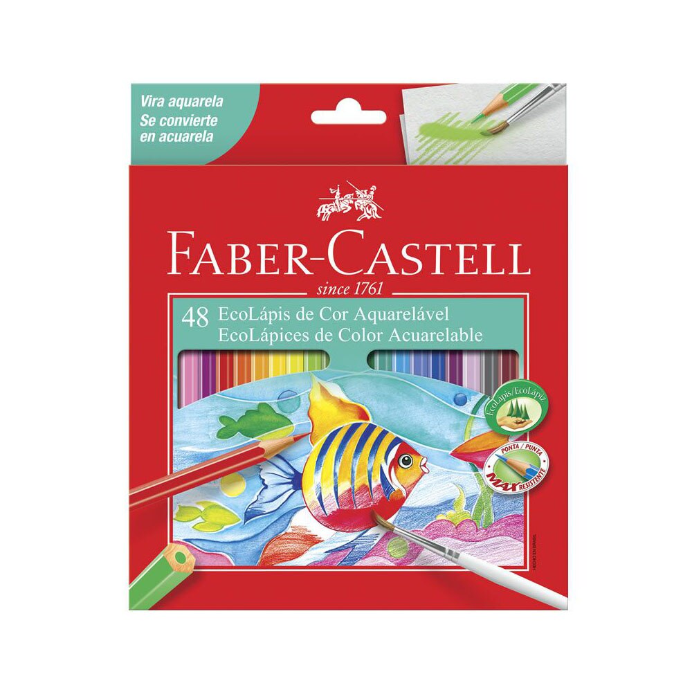Lápis de Cor Faber-Castell 48 Cores Aquarelável
