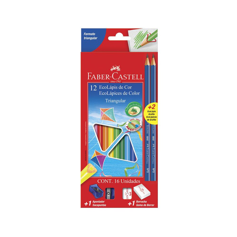 Lápis de Cor 12 Cores Triangular Faber-Castell