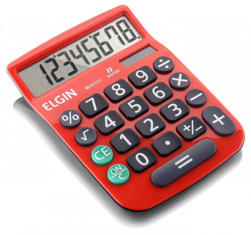Calculadora de Mesa 8 Dígitos Vermelha MV-4131 Elgin