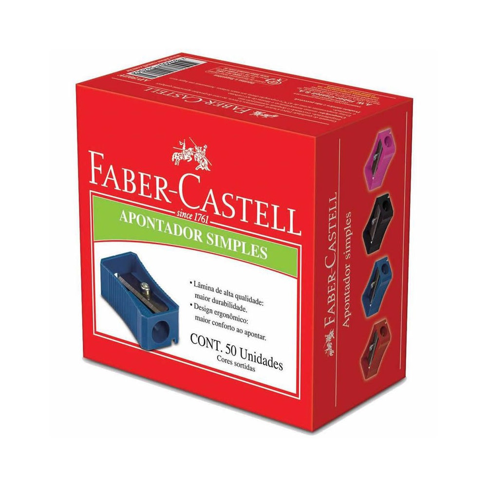 Apontador Simples Faber-Castell 50 Unidades