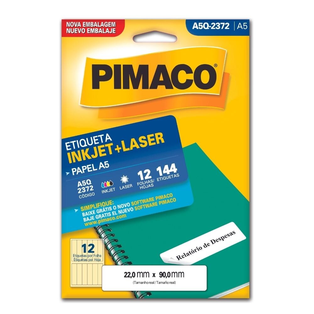 Etiqueta Pimaco Inkjet + Laser - A5Q-2372
