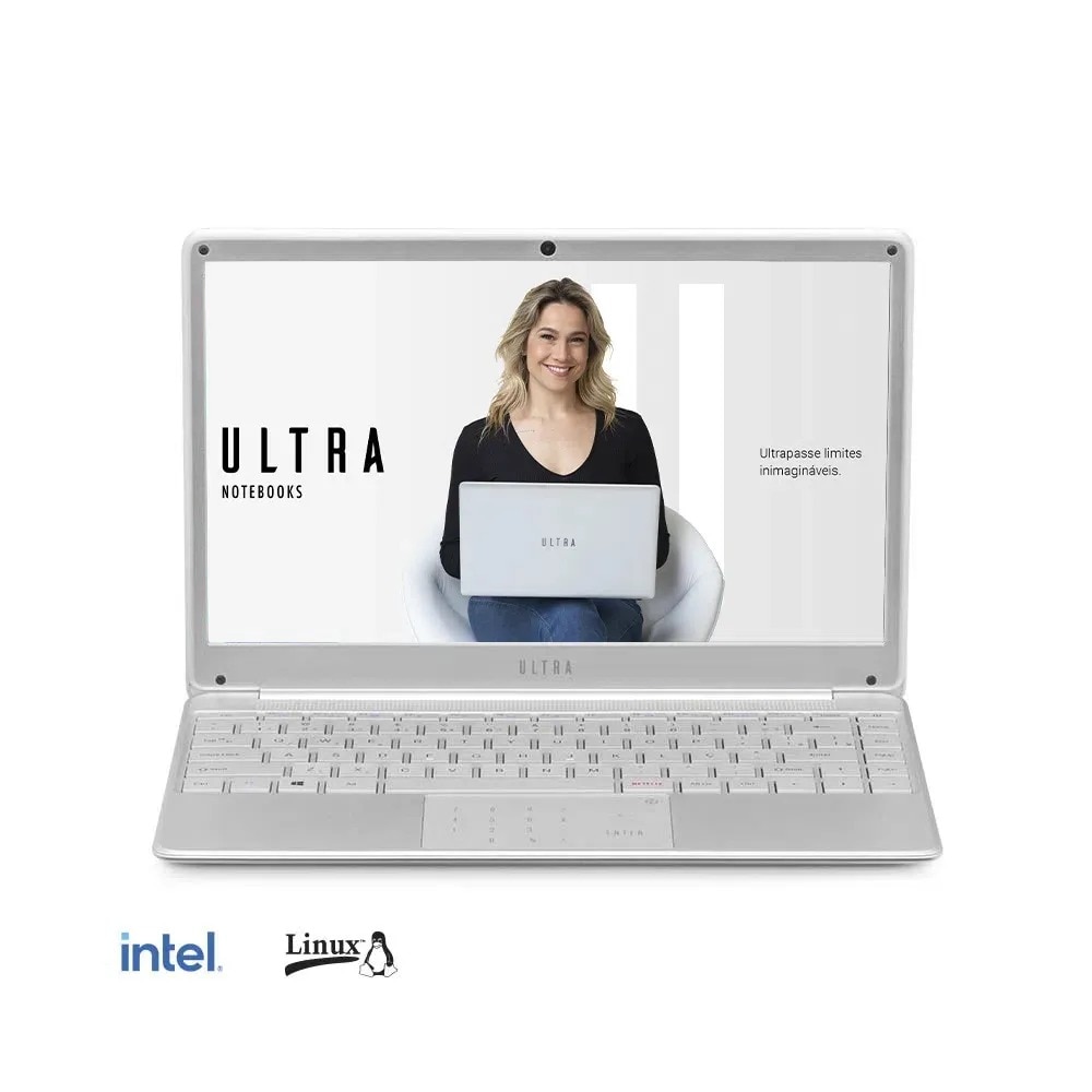 Notebook Ultra Core I3 14.1" 4GB RAM/240GB SSD Linux Prata UB434