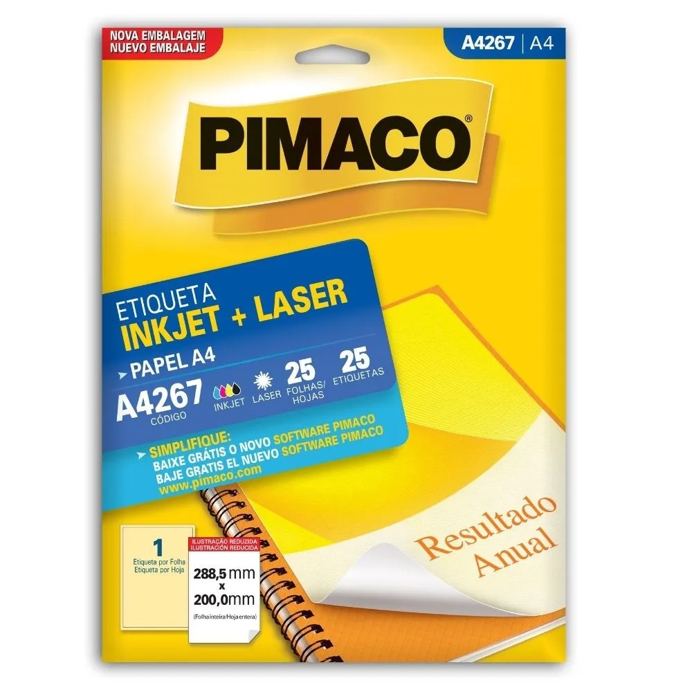 Etiqueta Pimaco Inkjet + Laser - A4267