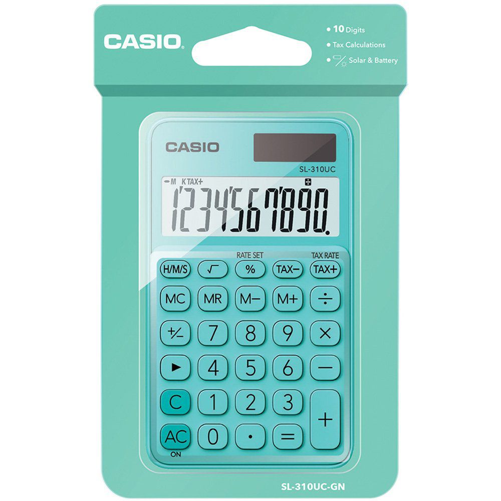 Calculadora Casio de Bolso SL-310UC 10 Dígitos Turquesa