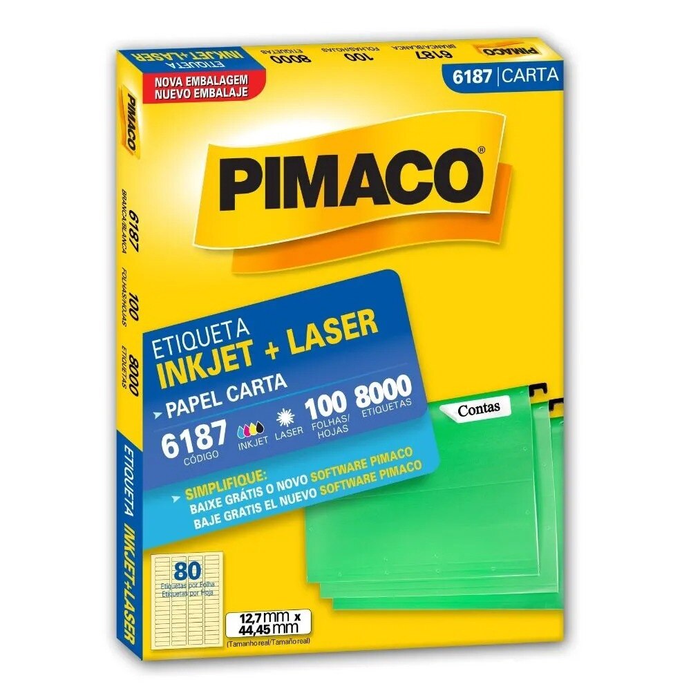 Etiqueta Pimaco Inkjet + Laser - 6187