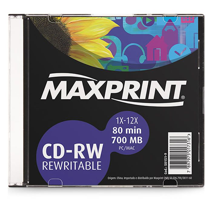 CD-RW 700 Mb / 80 Min 12X Maxprint