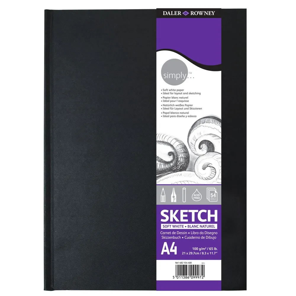 Caderno Daler Sketchbook Rowney Simply A4 54 Fls