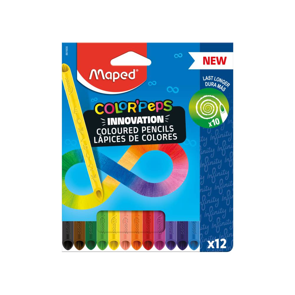 Lápis de Cor Maped 12 Cores Color Peps Infinity