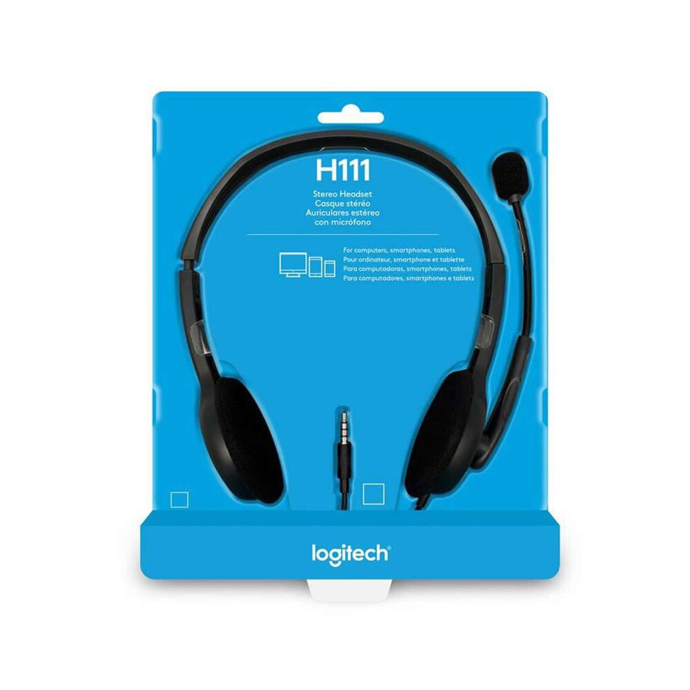 Fone Headset Logitech Com Microfone H111