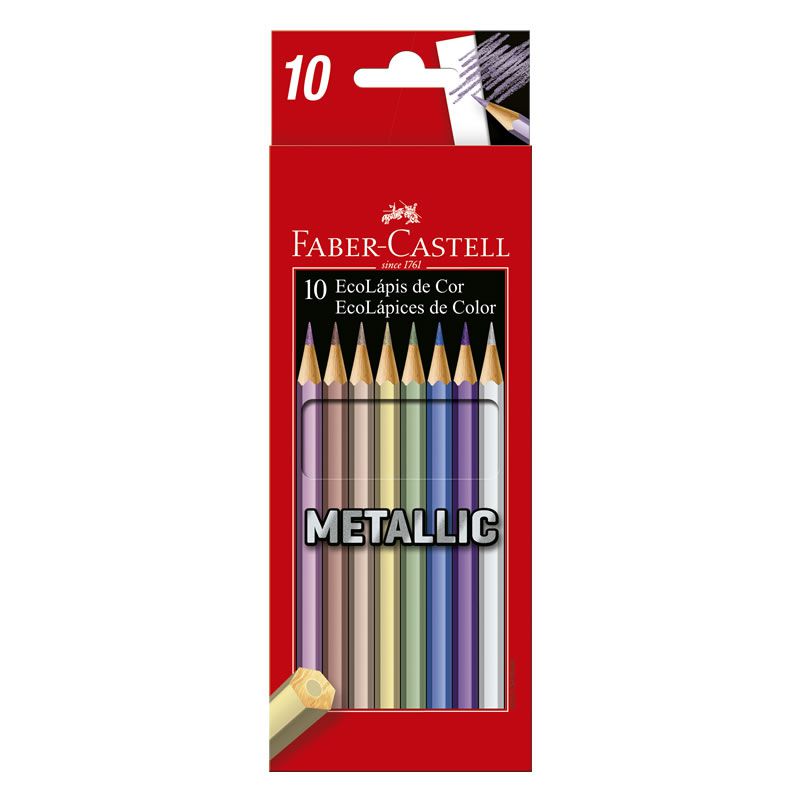 Lápis de Cor Faber-Castell 10 Cores Metallic