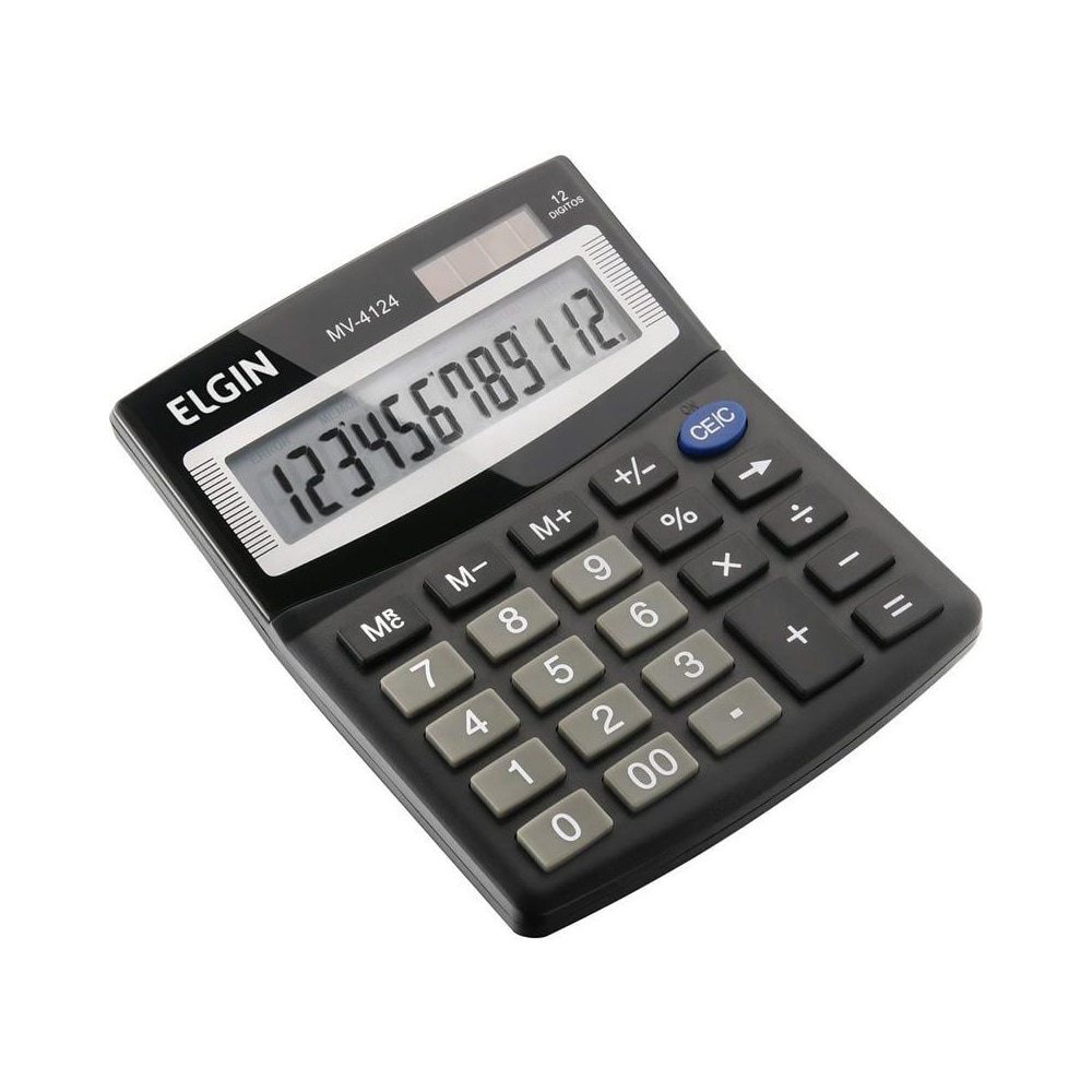 Calculadora de Mesa 12 Dígitos Preta MV4124 Elgin